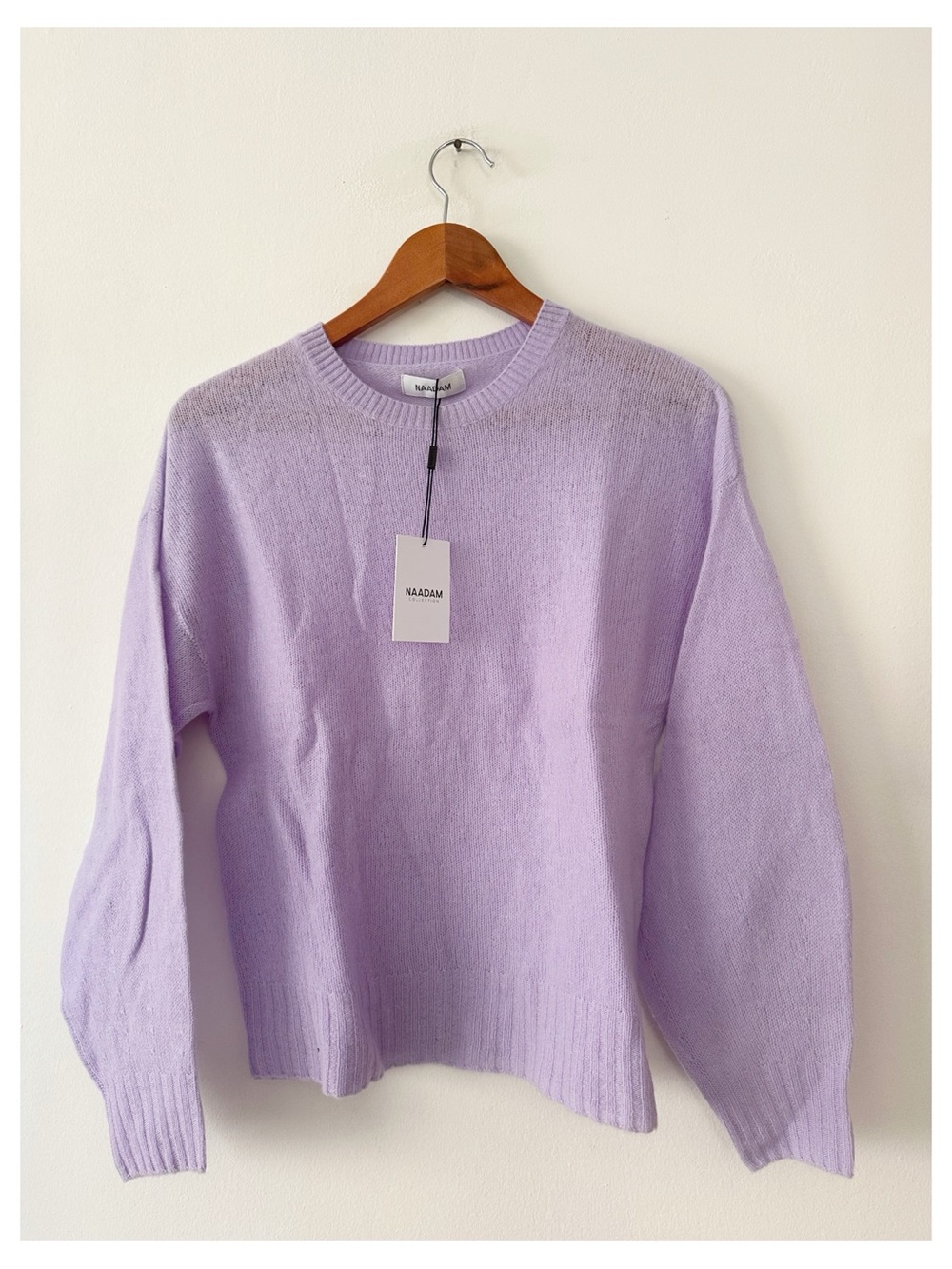 NWT Naadam Cashmere featherweight Crewneck Knit Sweater Pastel Purple size XS